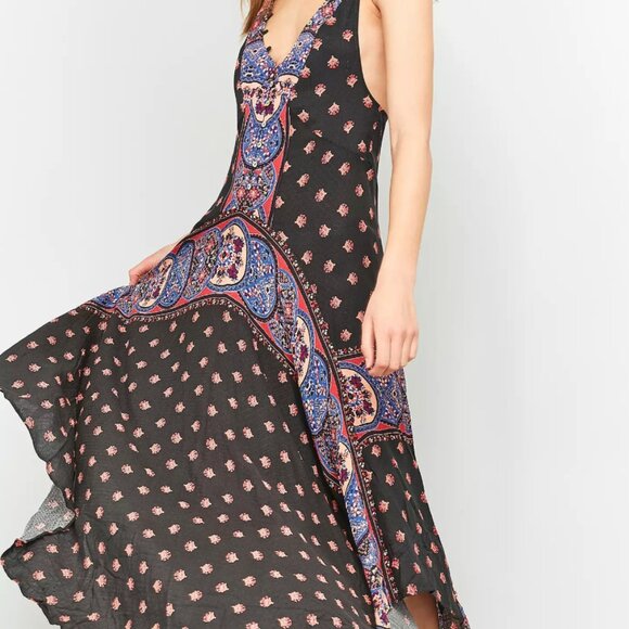 Free People Faithfully Yours Black Midi Slip Dress - Picture 2 of 2